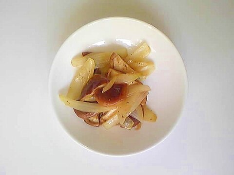 椎茸と玉ねぎのマヨネーズ炒め